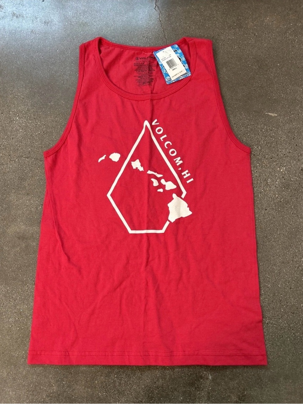 Volcom Red Scoop Neck Graphic Tank